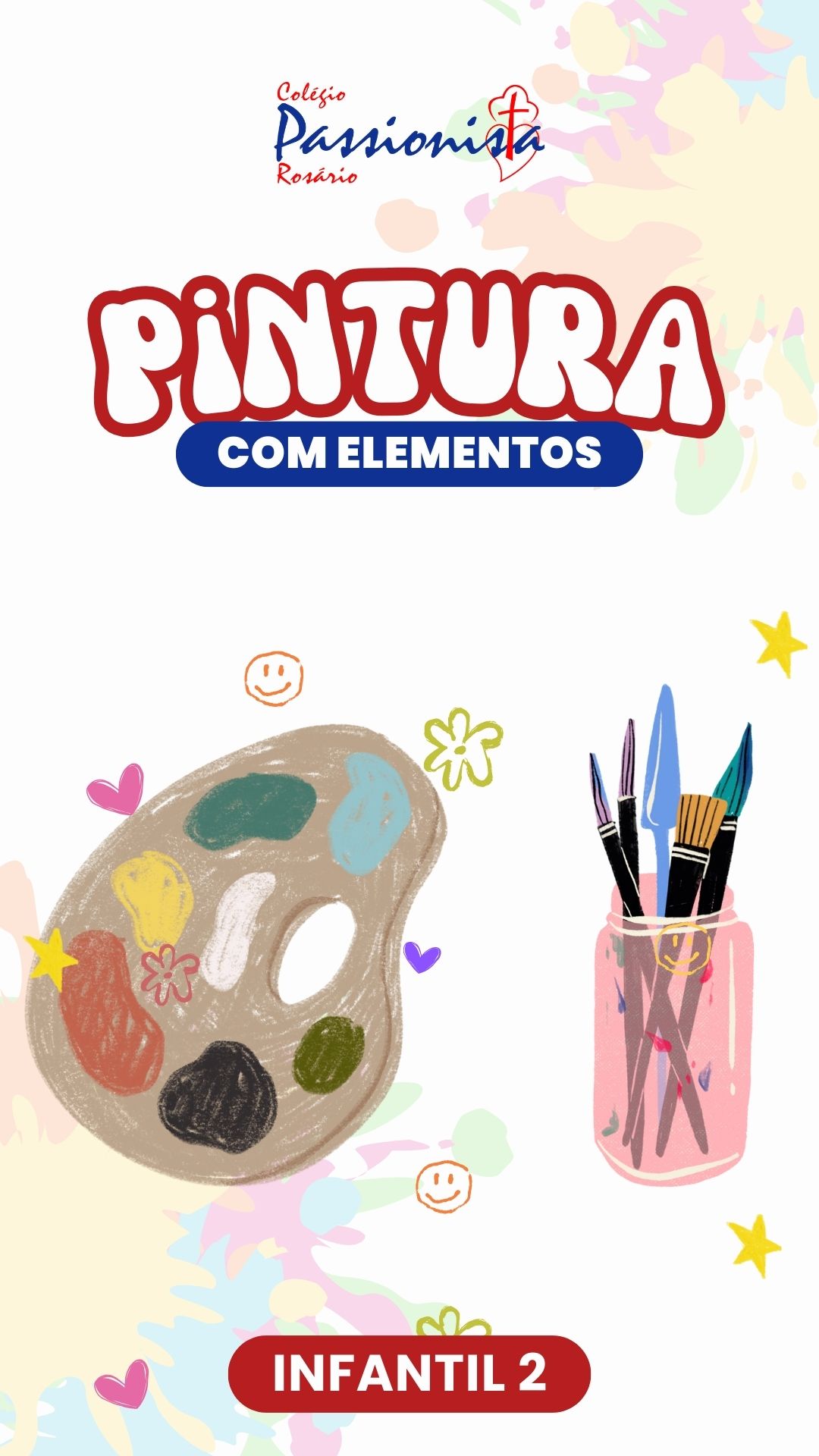 Pintura com elementos da natureza - Infantil 2 Nossa Senhora do Rosrio