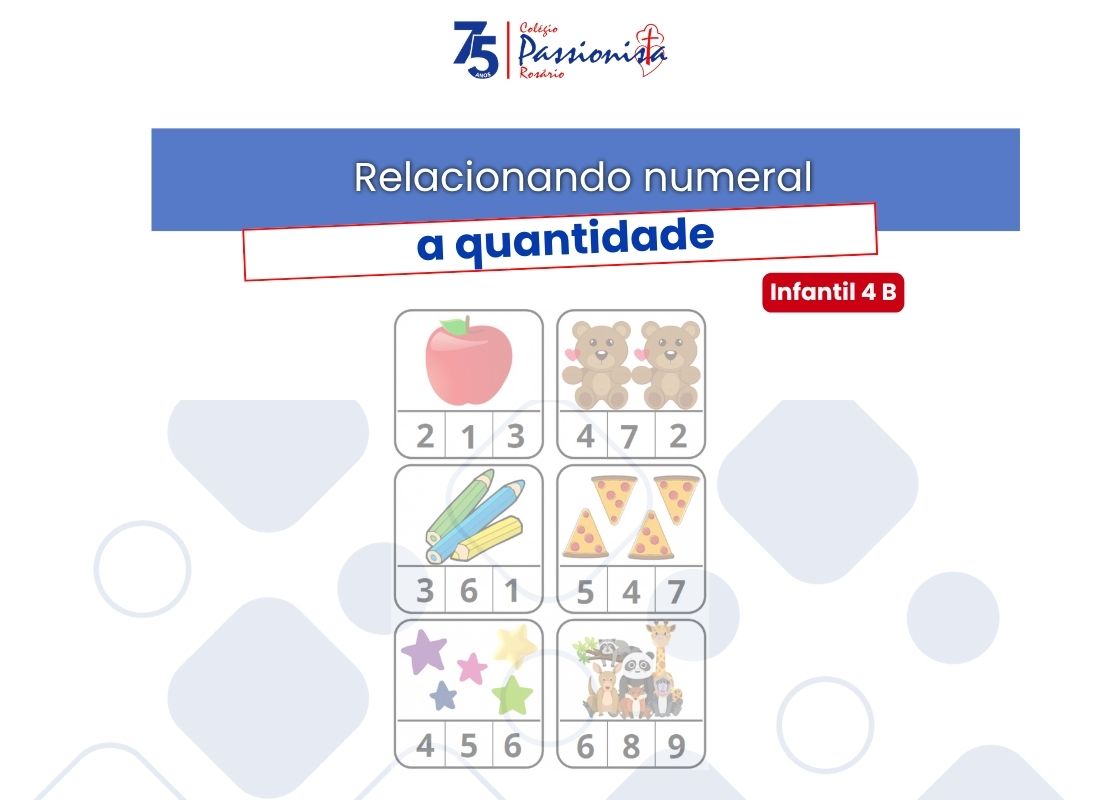 Relacionando numeral a quantidade - Infantil 4 B Nossa Senhora do Ros�rio